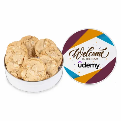 Fresh Beginnings Macadamia Nut Cookie Tin (Small) - Custom Ribbons Now