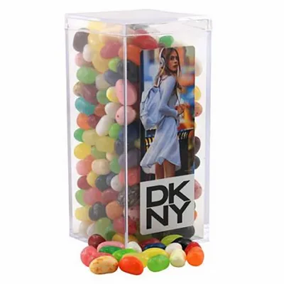 Large Rectangle Acrylic Candy Box with Jelly Belly - Custom Ribbons Now