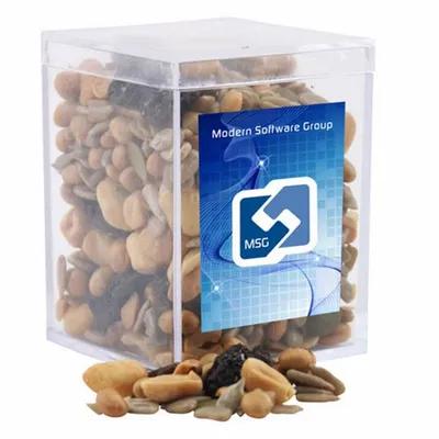 Acrylic Box with Trail Mix - Small - Custom Ribbons Now