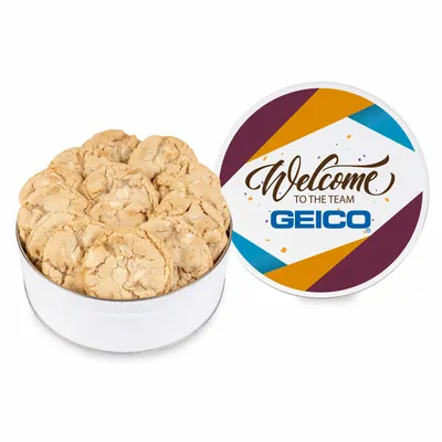Fresh Beginnings Macadamia Nut Cookie Tin - Custom Ribbons Now