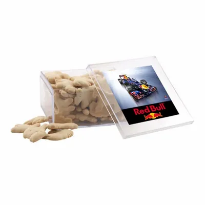 Acrylic Box with Animal Crackers - Large - Custom Ribbons Now