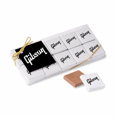 Twenty Piece Chocolate Foiled Square Box - Custom Ribbons Now