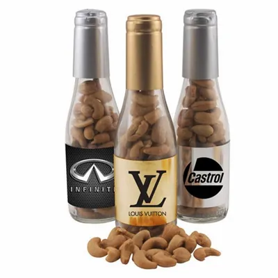 Champagne Bottle with Cashews 8" - Custom Ribbons Now