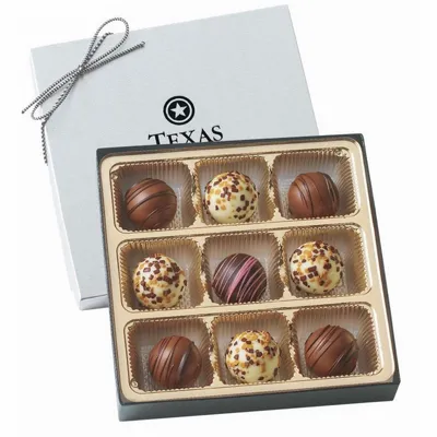 Truffle Gift Box with 9 Truffles - Custom Ribbons Now