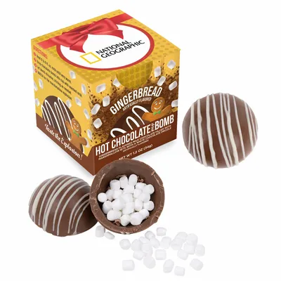 Hot Chocolate Bomb Gingerbread Flavor in Full Color Box - Custom Ribbons Now