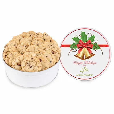 Fresh Beginnings Cranberry Cookie Tin (Large) - Custom Ribbons Now