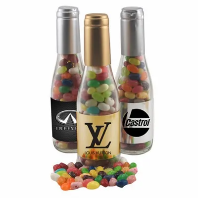 Champagne Bottle w/Jelly Bellies 8" - Custom Ribbons Now