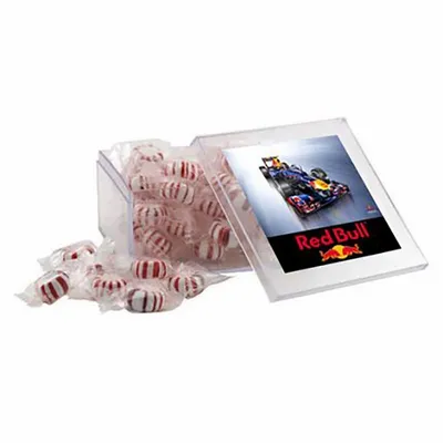 Large Square Acrylic Candy Box with Starlight Mints - Custom Ribbons Now