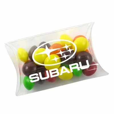 Small Pillow Acetate Box with Skittles - Custom Ribbons Now
