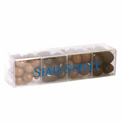 4 Cube Acetate Gift Box with Chocolate Covered Treats - Custom Ribbons Now