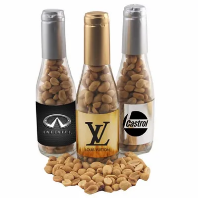 Champagne Bottle with Peanuts 8" - Custom Ribbons Now