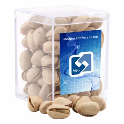 Acrylic Box with Pistachios - Small - Custom Ribbons Now
