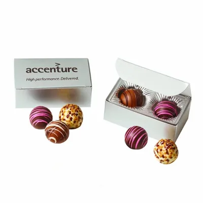 Truffle Gift Box with 2 Truffles - Custom Ribbons Now