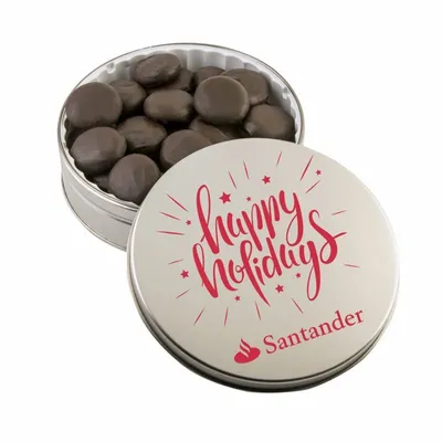 Glad Tidings Tin with Peppermint Cremes - Custom Ribbons Now