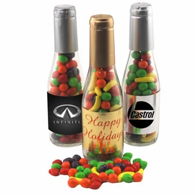Champagne Bottle with Candy Fruitz 8" - Custom Ribbons Now