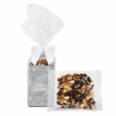 Holiday Gift Tote with Raisin Nut Trail Mix - Custom Ribbons Now