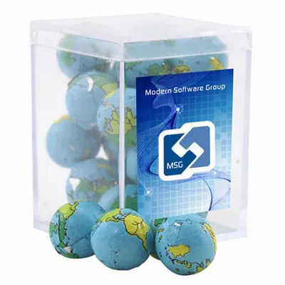 Acrylic Box with Chocolate Globes - Small - Custom Ribbons Now