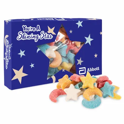 You're a Star Die Cut Box w/ Gummy Glitter Sour Stars & Moons - Custom Ribbons Now
