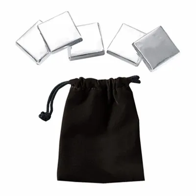 Velour Pouches with Chocolate Squares - Custom Ribbons Now