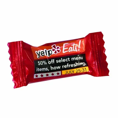 4 Color Process Jumbo Wrapped Cinnamon Mints - Custom Ribbons Now