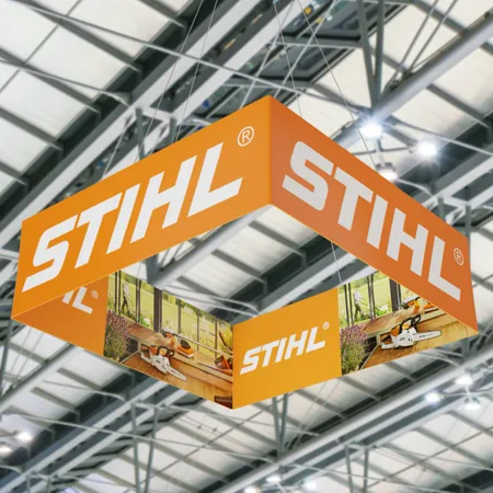 Trade Show Hanging Sign - Custom Ribbons Now