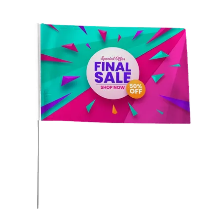 Hand Flag - Custom Ribbons Now