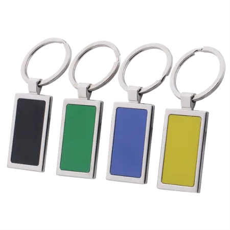 Colored Rectangle Metal Keychain Colored Rectangle Metal Keychain - Custom Ribbons Now