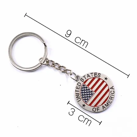 Custom US Flag Keychain Custom US Flag Keychain - Custom Ribbons Now