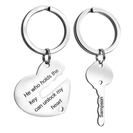 Metal Keychain for Couples Metal Keychain for Couples - Custom Ribbons Now