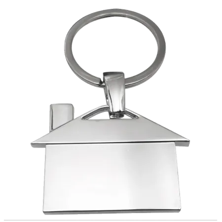 House-Shaped Metal Keychain House-Shaped Metal Keychain - Custom Ribbons Now