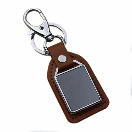 Premium Leather & Metal Keychain Premium Leather & Metal Keychain - Custom Ribbons Now