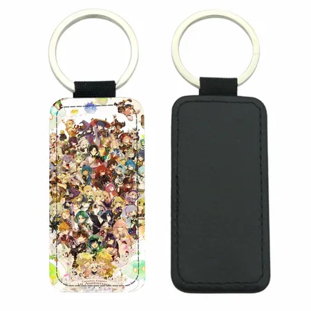 Curved Rectangle Leather Keychain Curved Rectangle Leather Keychain - Custom Ribbons Now