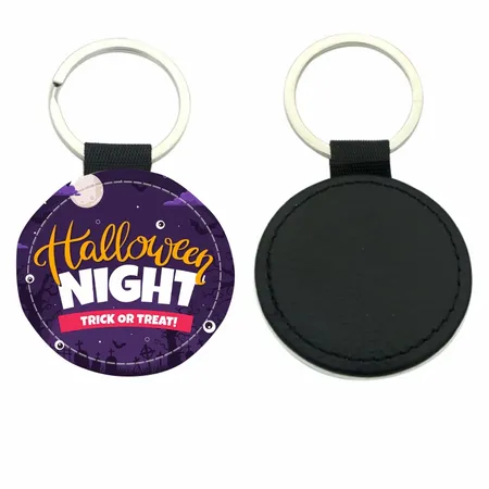 Circle Leather Keychain Circle Leather Keychain - Custom Ribbons Now