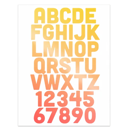 Alphanumeric Heat Transfer Patches - Custom Ribbons Now