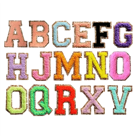 Chenille Letters with Metallic Backing - Custom Ribbons Now