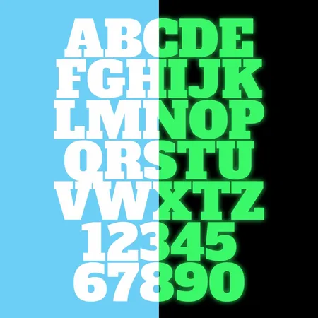 Alphanumeric Glow In The Dark Patches - Custom Ribbons Now