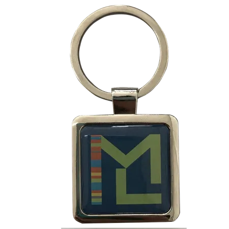 Epoxy Square Metal Keychain Epoxy Square Metal Keychain - Custom Ribbons Now