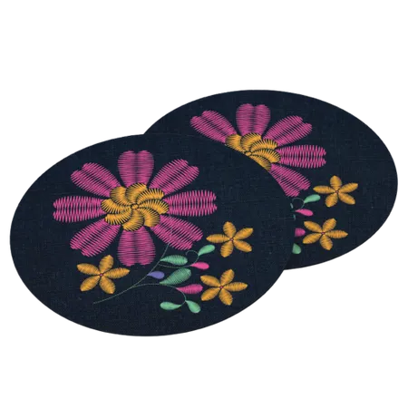 Cotton & Linen Embroidered Coasters - Custom Ribbons Now