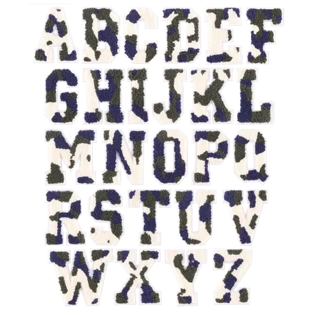 Chenille Camo Letters Patches - Custom Ribbons Now