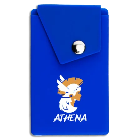 Silicone Card Holder Pressed-On Button Pocket - Custom Ribbons Now