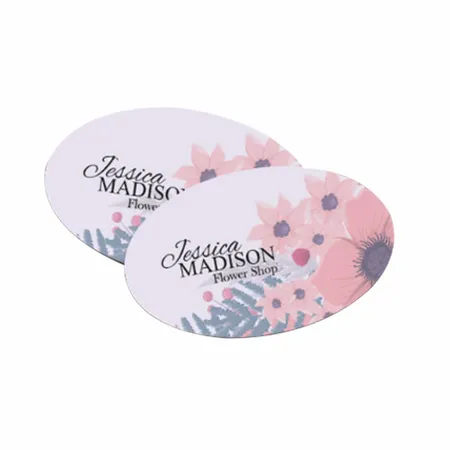 Oval Business Cards - Custom Ribbons Now