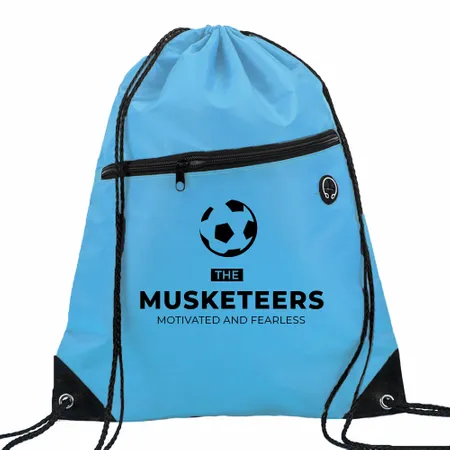 Zipper Drawstring Bag With Headphone Slots Zipper Drawstring Bag With Headphone Slots - Custom Ribbons Now