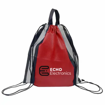 Reflective Side-Strip Drawstring Bag Reflective Side-Strip Drawstring Bag - Custom Ribbons Now