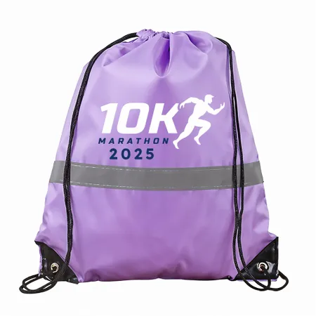 Drawstring Bags With Reflective Strip Drawstring Bags With Reflective Strip - Custom Ribbons Now