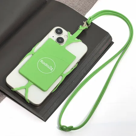 Lanyard Silicone Phone Wallet Holder - Custom Ribbons Now