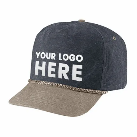 Cobra SWT-2 5 Panel Stone Washed Canvas 2-Tone Hat - Custom Ribbons Now