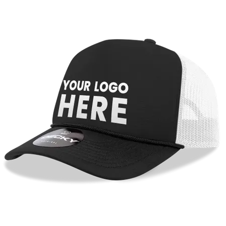 Decky 212 5 Panel High Profile Foam Trucker Hat, 3-Tone Colors - Custom Ribbons Now