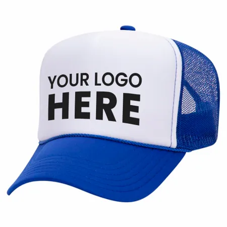 Otto 39-165 5-Panel High Crown Foam Trucker Hats - White Front Colors - Custom Ribbons Now