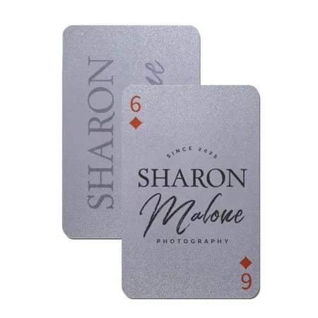 Silver Glitter Playing Cards - Custom Ribbons Now