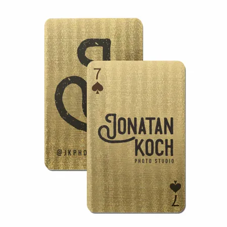 Brushed Gold Finish Playing Cards - Custom Ribbons Now